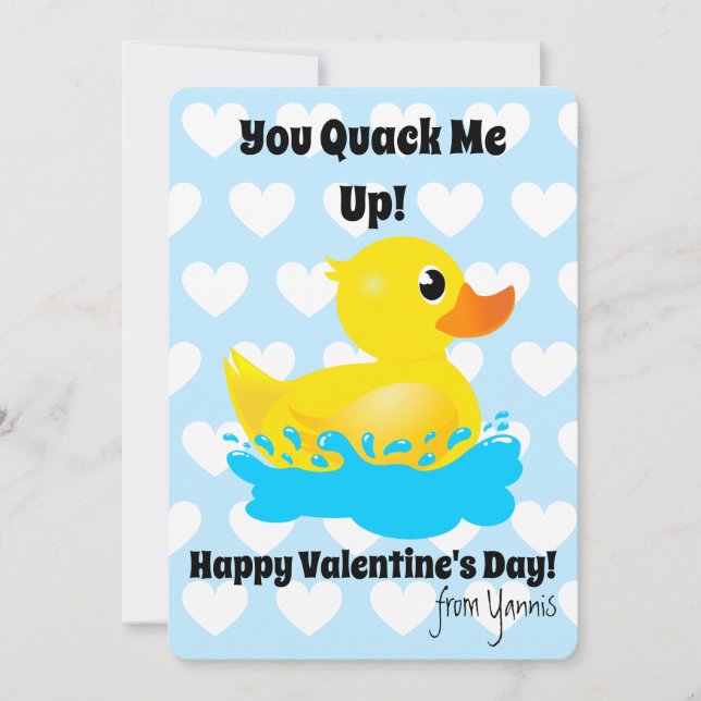 Classmates Cute "You Quack Me Up!" Rubber Duck Holiday Card (Front)