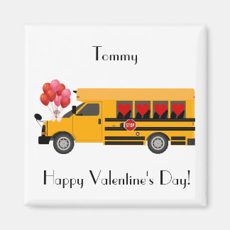 Classmates Valentine's Day Magnet School Bus