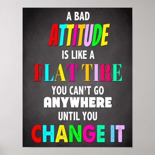 Classroom Decor, Change Attitude, Inspirational Poster | Zazzle.com.au