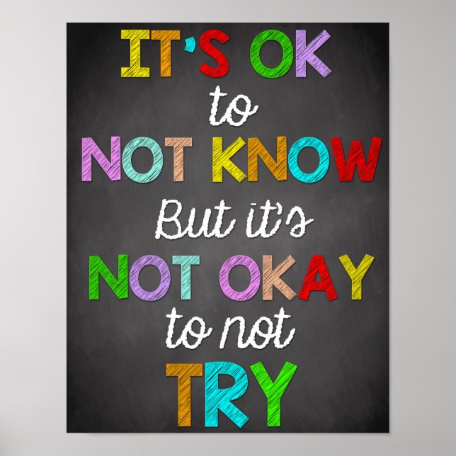 Classroom Decor, Classroom Quotes, Inspirational Poster (Front)