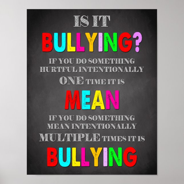 Classroom Decor, Classroom Quotes, Is it Bullying Poster (Front)