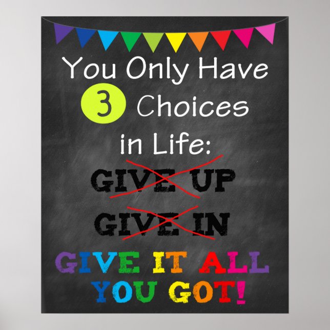 Classroom Decor Life Choices Inspirational Art (Front)
