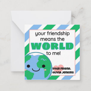 Classroom Earth World Valentine's Day Card