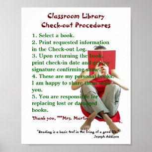 Classroom Library Rules/Checkout Procedures Poster