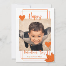 Classroom Orange-Frame Photo Boy Valentine's Day