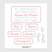 Classroom Period Feminine Care Labels