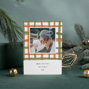 Classroom Plaid Holiday Photo Card   A