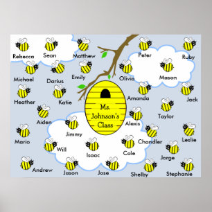 Classroom Poster - Class Names Honey Bees & Hive