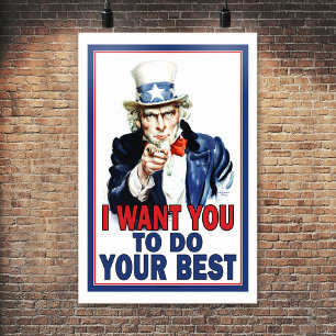 Classroom Poster: I Want You to DO YOUR BEST Poster