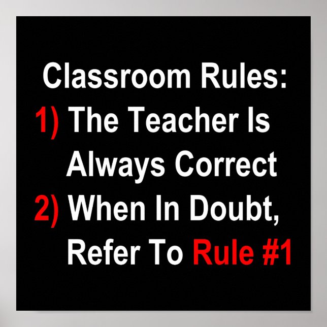Classroom Rules (dark) Poster (Front)