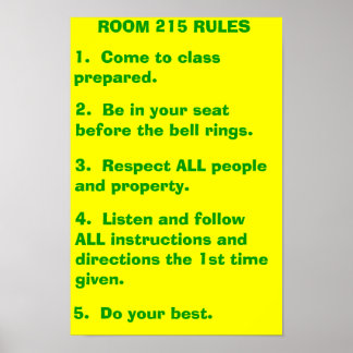 Classroom Rules Poster