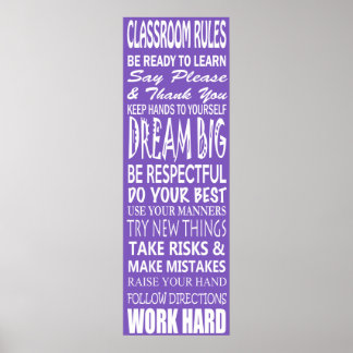 Classroom Rules Poster (Purple), 12" x 36"