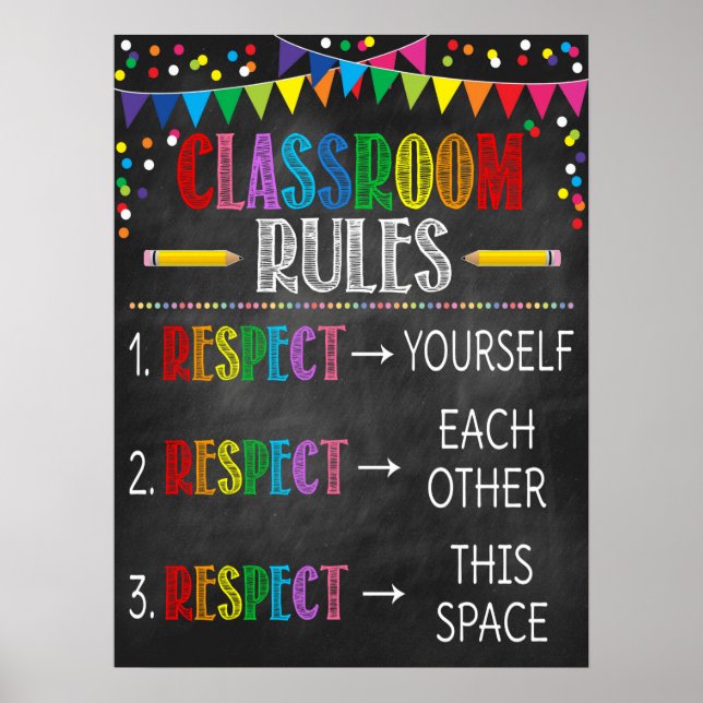Classroom Rules Rainbow Poster (Front)