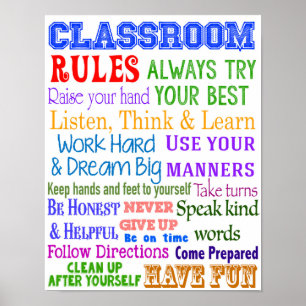 Classroom Rules, Teacher Gift, Educational Gift Poster