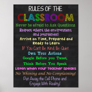 Classroom Rules, Teacher Gift, Educational Gift Poster