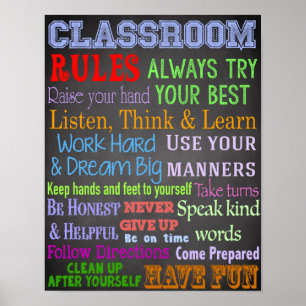 Classroom Rules, Teacher Gift, Educational Gift Poster