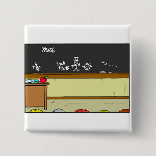 Classroom Scene 15 Cm Square Badge
