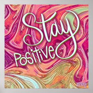 Classroom Stay Positive Inspirivity Modern Trendy Poster