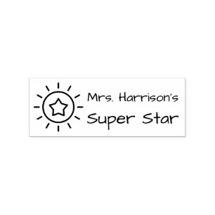 Classroom Super Star Personalised Rubber Stamp