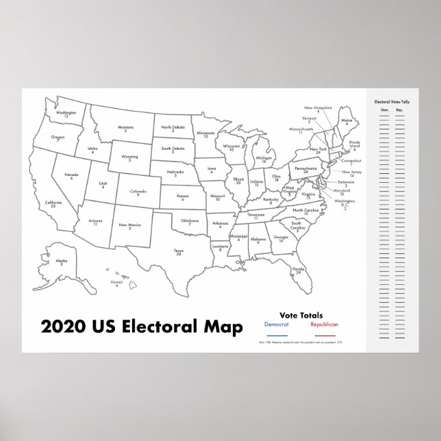 Classroom United States Electoral College Map Poster (Front)