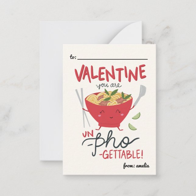 Classroom Valentine Card- Un-Pho-Gettable- White Card (Front)