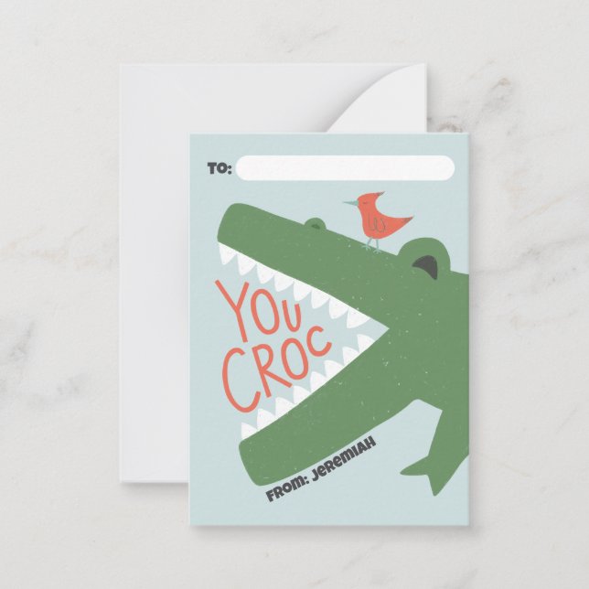 Classroom Valentine Card- You Croc Card (Front)