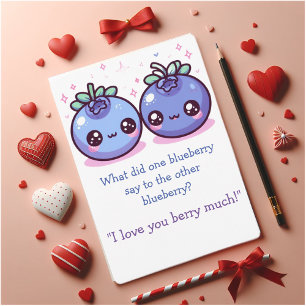 Classroom Valentine's Blueberry fun! Holiday Card