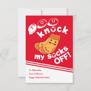 Classroom Valentine's Card You Knock My Socks Off