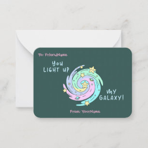 Classroom Valentines Card – You Light Up My Galaxy