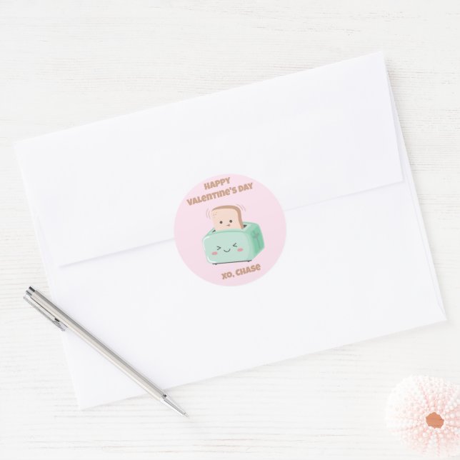 Classroom Valentine's Day Awesome Toast Stickers (Envelope)