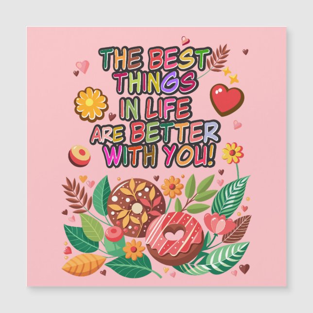 Classroom Valentine's Day Boho Doughnuts and Flowe (Front)