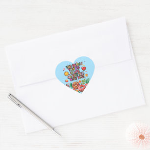 Classroom Valentine's Day Boho Doughnuts and Flowe Heart Sticker