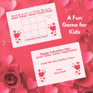 Classroom Valentine's Day Card Game-3 in a Row