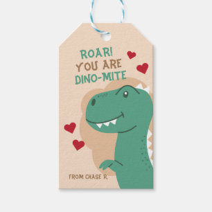 Classroom Valentine's Day Dinosaur Dino Gift Tag