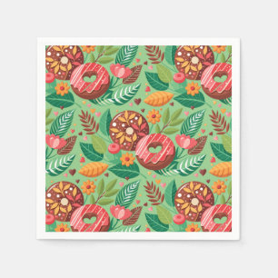 Classroom Valentine's Day Doughnuts and Flowers De Napkin