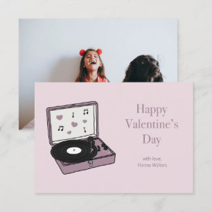 Classroom Valentines Record Player Photo Card