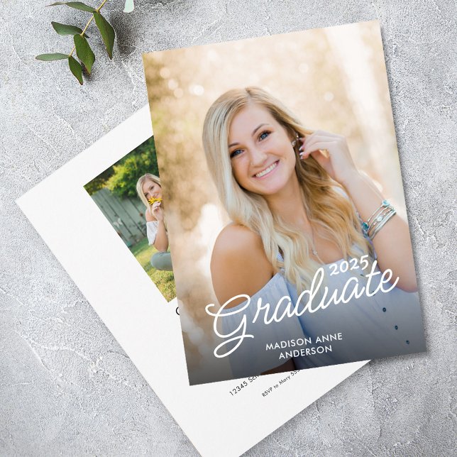 Classy 2023 Graduation Vertical Photo  Invitation (Creator Uploaded)