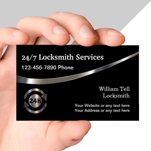 Classy 24 House Locksmith Service Business Card (Creator Uploaded)