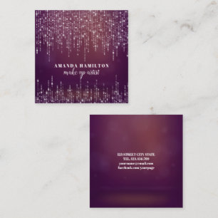 Classy 2 String of lights pink glam make up artist Square Business Card