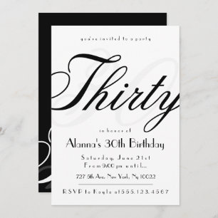 Classy 30th Birthday Invitations