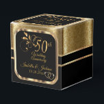 Classy 50th Wedding Anniversary Favour Box<br><div class="desc">Classy 50th Wedding Anniversary Favour Boxes ready to customise for your party or event by using the templates or removing all text and starting fresh and designing for your own event. This elegant design works well for a birthday party, engagement party, anniversary, cocktail party, graduations, retirements, weddings, showers, corporate events,...</div>