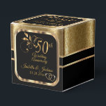 Classy 50th Wedding Anniversary Favour Box<br><div class="desc">Classy 50th Wedding Anniversary Favour Boxes ready to customise for your party or event by using the templates or removing all text and starting fresh and designing for your own event. This elegant design works well for a birthday party, engagement party, anniversary, cocktail party, graduations, retirements, weddings, showers, corporate events,...</div>