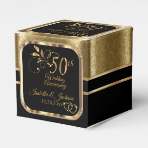 Classy 50th Wedding Anniversary Favour Box
