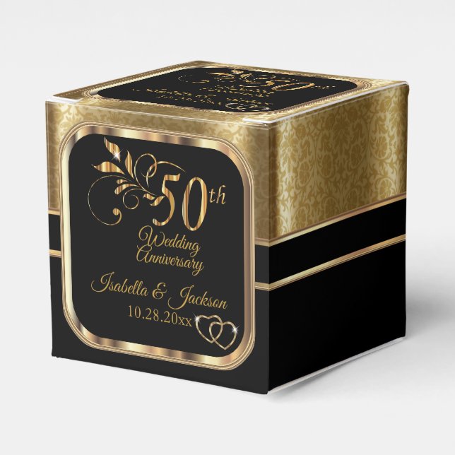 Classy 50th Wedding Anniversary Favour Box (Front Side)