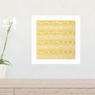 Classy Abstract Art Deco Square Fan Pattern Gold Foil Prints