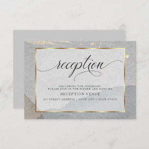 Classy Abstract Watercolor Splash Pewter Invitation