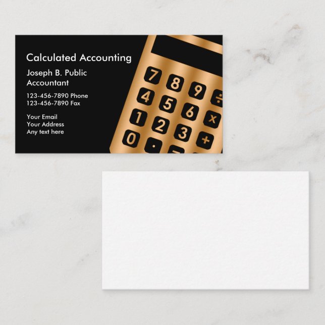 Classy Accountant Business Cards (Front/Back)
