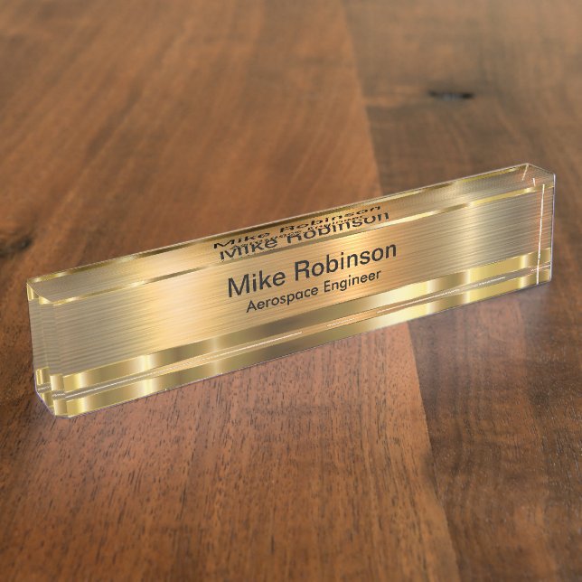 Classy Aerospace Engineer Desk Name Plaque Nameplate (Side)