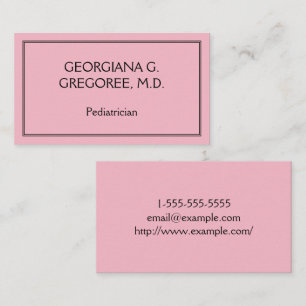 Classy and Basic Paediatrician Business Card