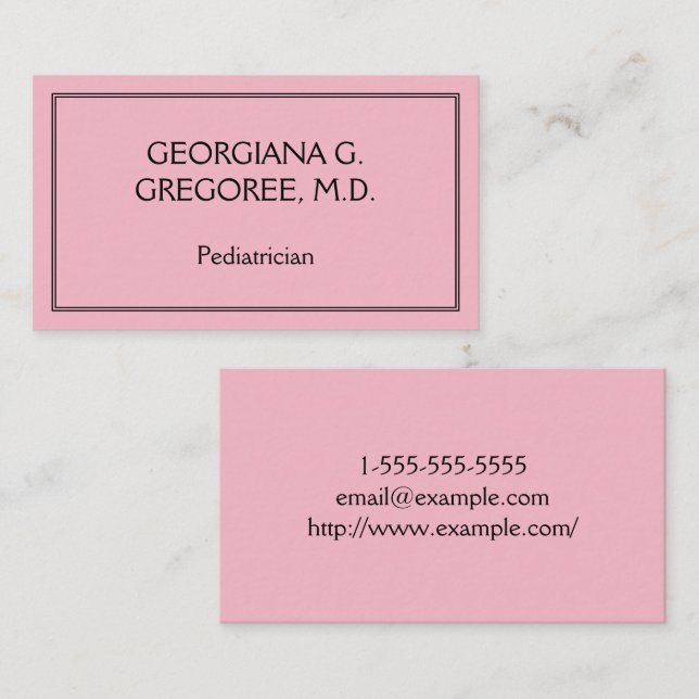Classy and Basic Paediatrician Business Card (Front/Back)